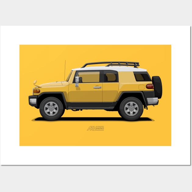 FJ Cruiser Yellow Sun Fusion Wall Art by ARVwerks